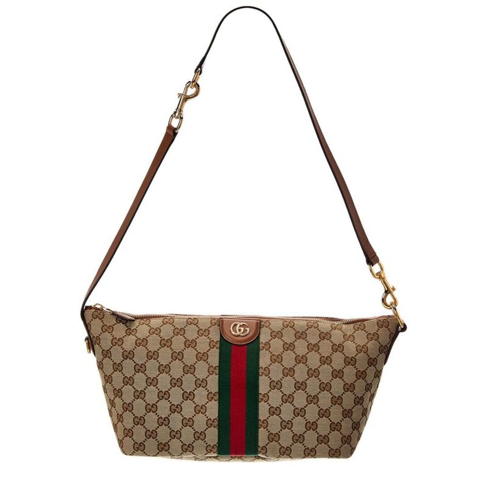 Gucci Ophidia Medium Canvas & Leather Cosmetic Case, Beige